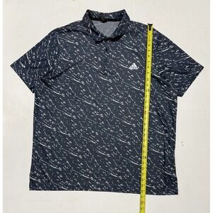 Adidas Prime‎ blue Golf Polo Men's Size 2XL Performance Stretch Paint Splatter
